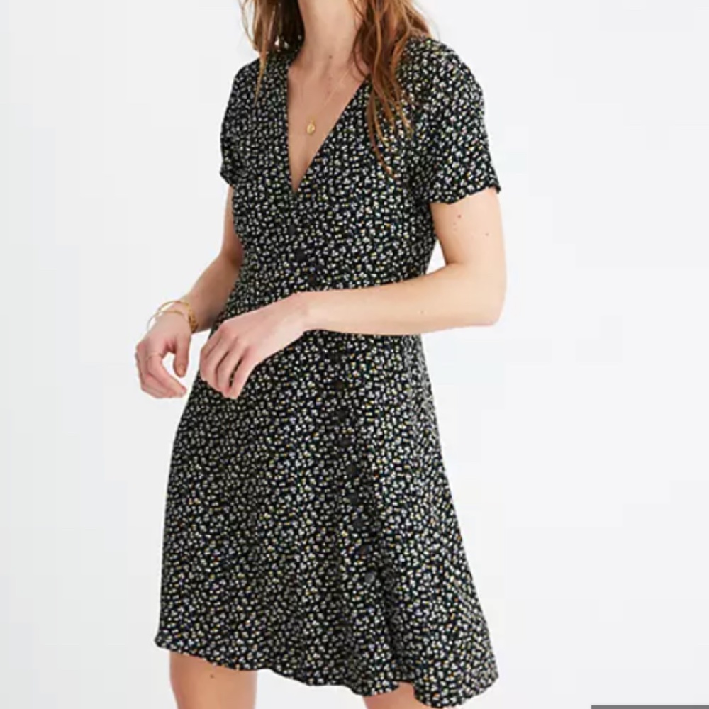 Madewell Floral Button Wrap Dress in Playground Posies